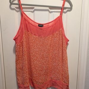 Torrid Coral and White Spotted Blouse